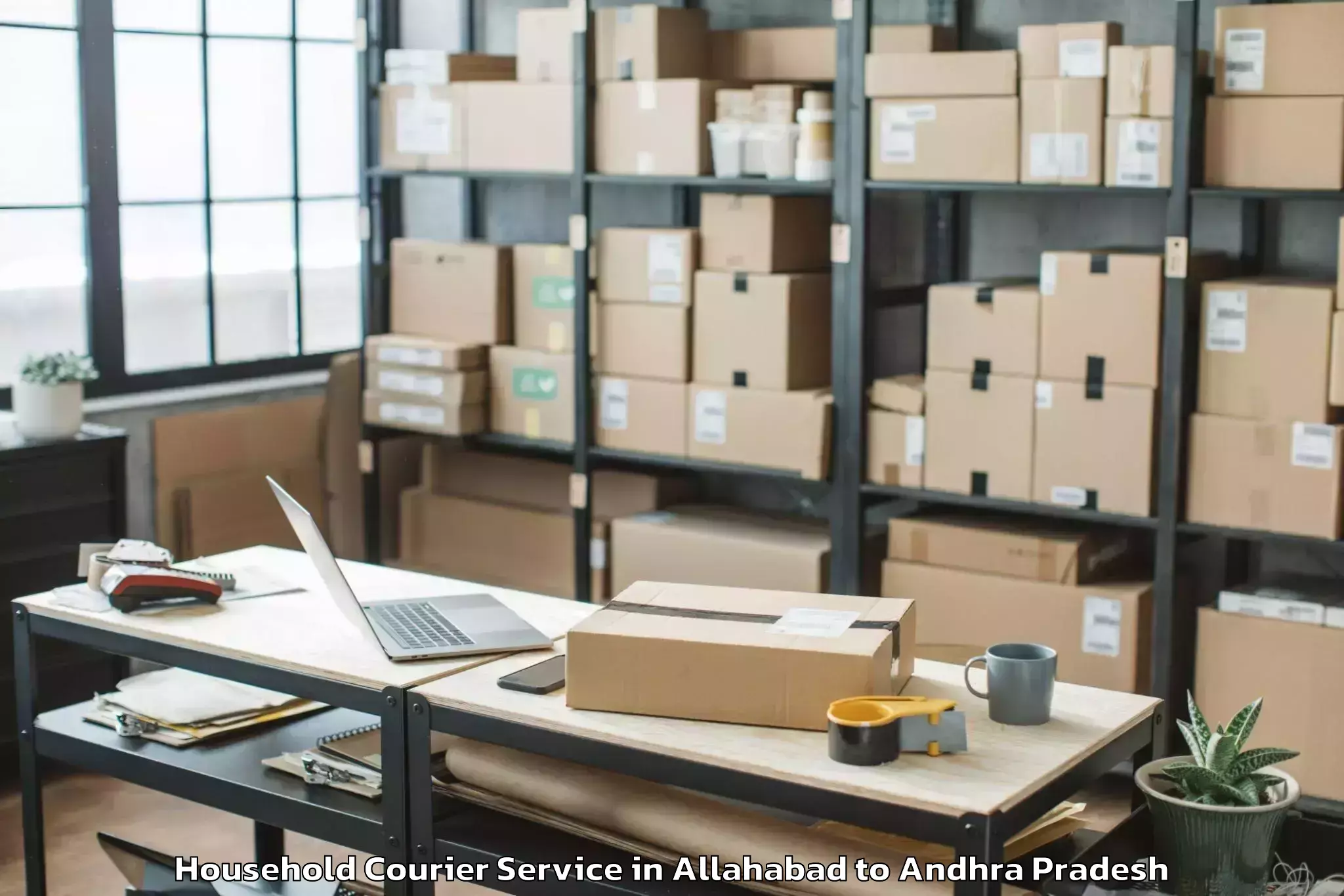 Professional Allahabad to Akasahebpeta Household Courier